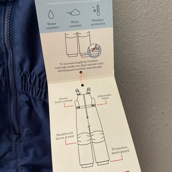 Cat & Jack NEW Heavyweight Snow Bibs - Navy Blue - 18M - Picture 4 of 9